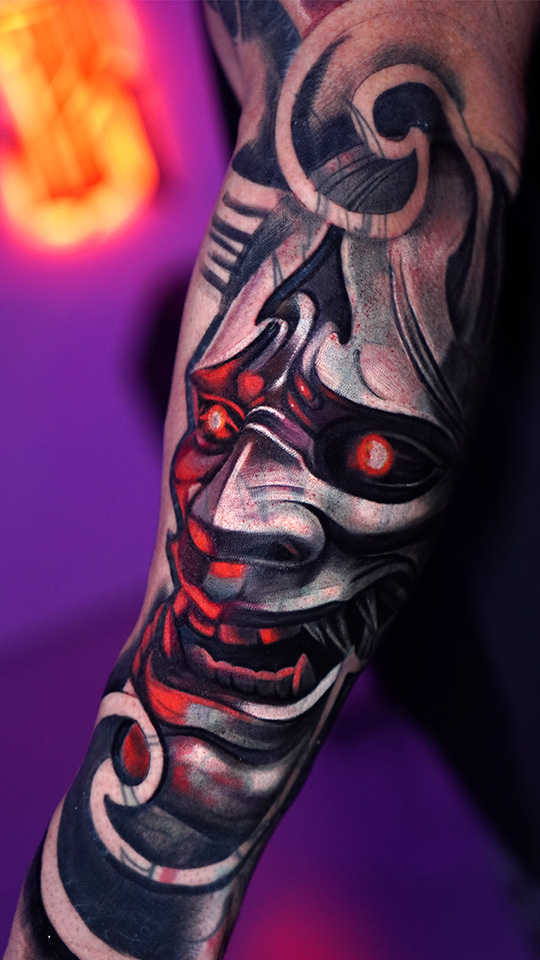 Tatuaje estilo Japonés: Máscara Hannya